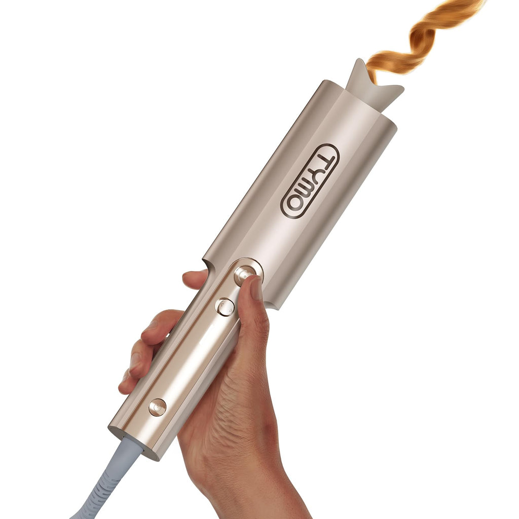 Arricciacapelli Automatico Professionale - Ferro Arricciacapelli Automatico per Grandi Ricci 25mm TYMO Curlpro Plus Beach Waves Piastra Boccoli per Lunghi Capelli Hair Curler Anti-Scaldatura Oro