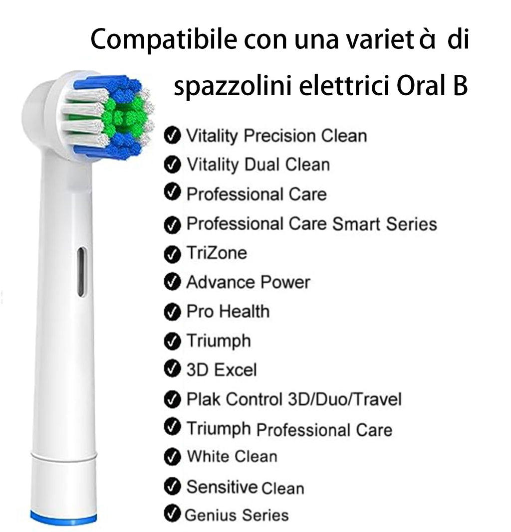 Genkent Testine Compatibile con Braun Oral b Spazzolino Elettrico, 20 Testina di Ricambio adatto a Pro/Advance Power/Smart/Vitality/Genius Series