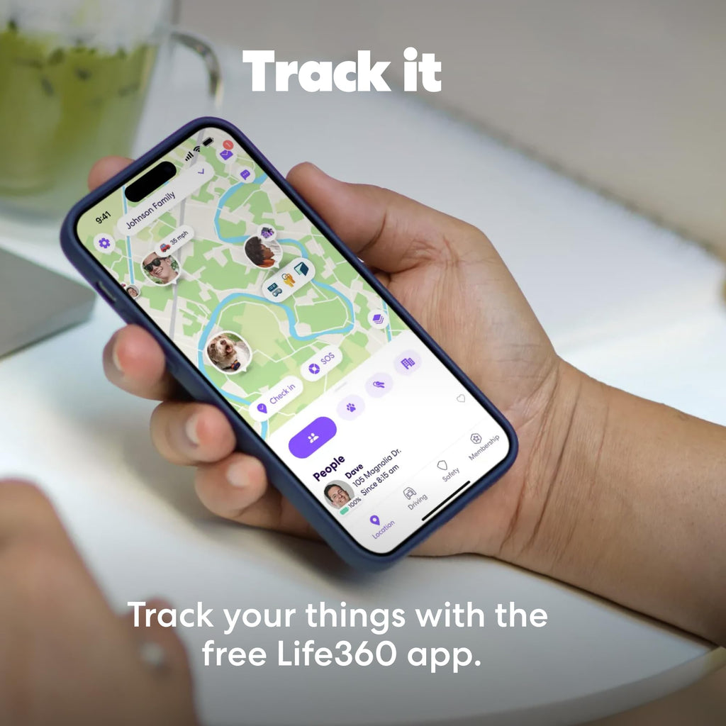 Life360 Tile - Bluetooth Tracker, Keys Finder and Item Locator for Keys, Bags and More. Phone Finder. Both iOS and Android Compatible. 1-Pack (Black)
