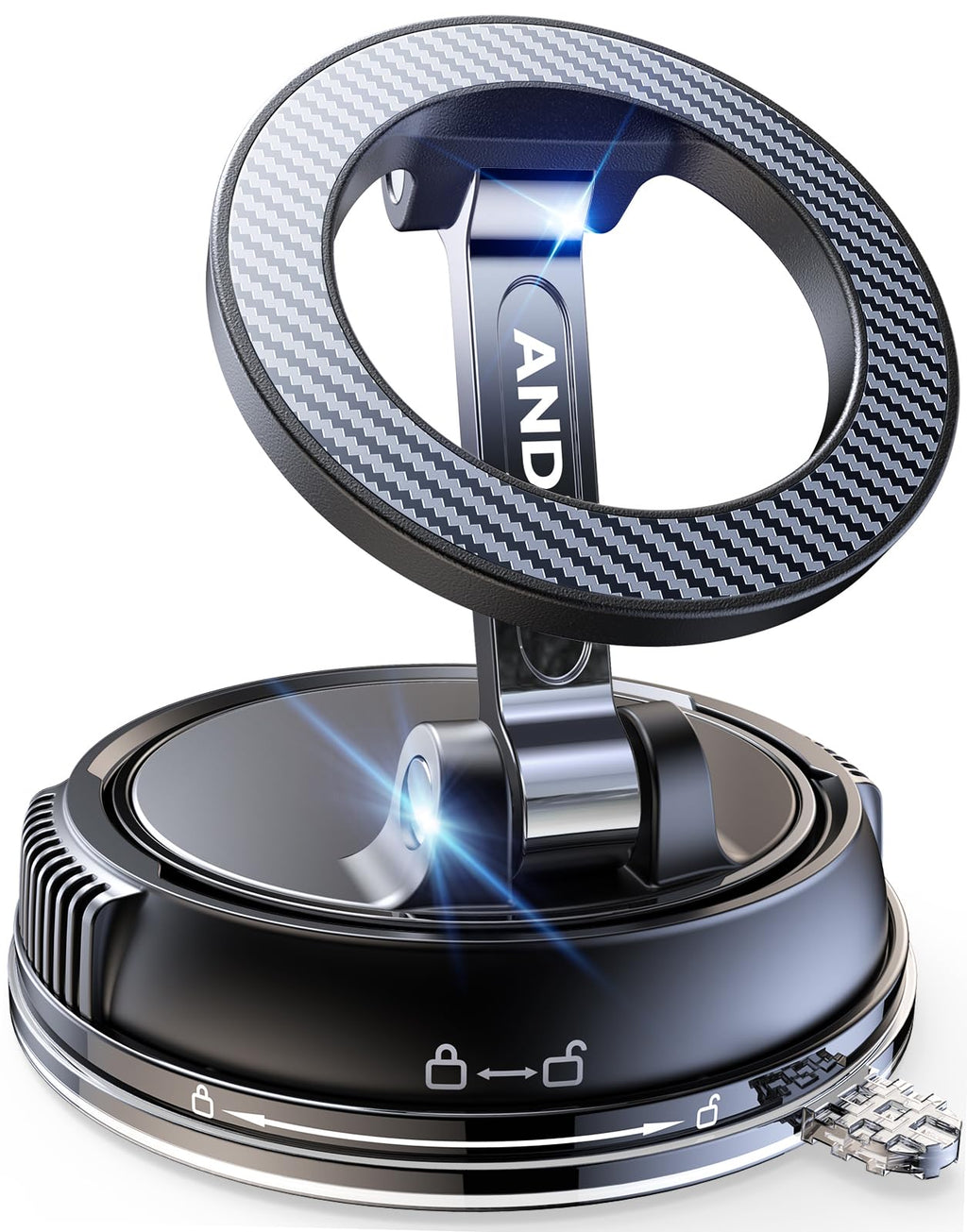 ANDERY Car Phone Holder for Magsafe [78+LBS Strongest Suction & 2400gf Magnetic] 360° Adjustable Car Phone Mount, Phone Holders for Your Car for iPhone 17-12 Pro Max Plus Air, Carbon Fiber