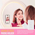 CMZZ Double Sided Silicone Suction Phone Holder Mount, Silicon Accessory for iPhone and Android, Hands-Free Mirror Shower Phone Holder, TikTok Videos and Selfies (Light Pink+Transparent)