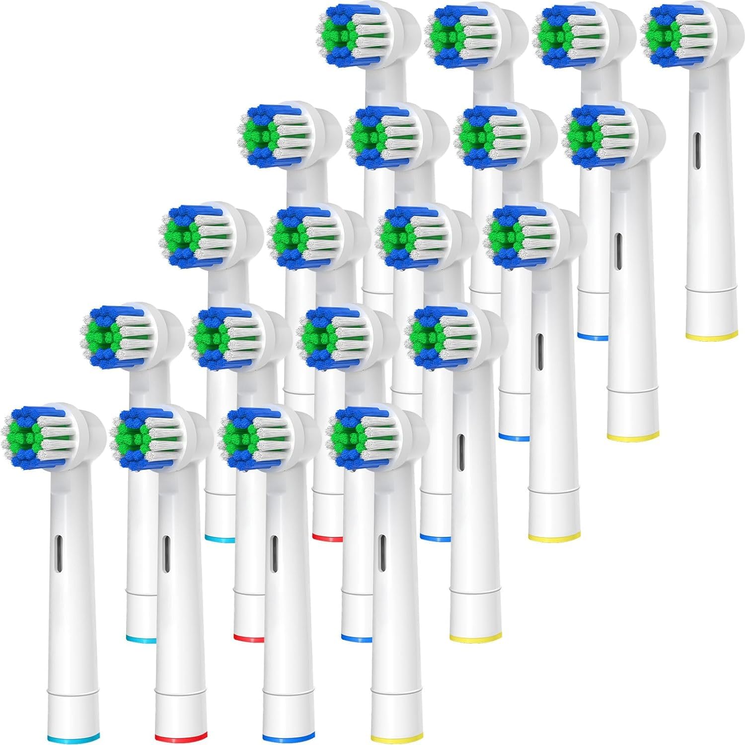 Genkent Testine Compatibile con Braun Oral b Spazzolino Elettrico, 20 Testina di Ricambio adatto a Pro/Advance Power/Smart/Vitality/Genius Series