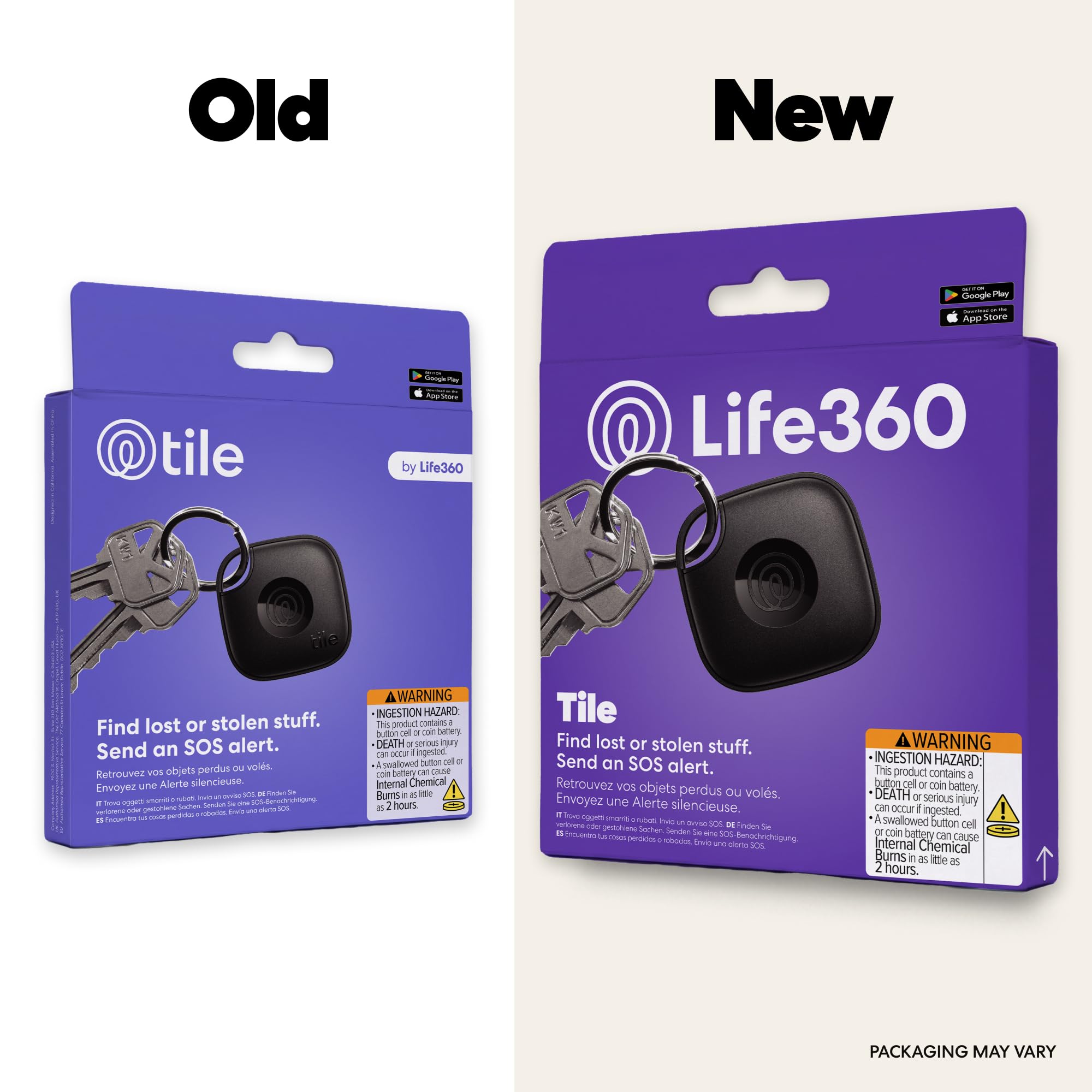 Life360 Tile - Bluetooth Tracker, Keys Finder and Item Locator for Keys, Bags and More. Phone Finder. Both iOS and Android Compatible. 1-Pack (Black)