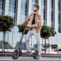 Alloweek A1 Electric Scooter, 10" Anti Flat Solid Tire, 500W Motor, Max 21 Miles Range, 19 Mph Top Speed, Dual Braking Sport Scooter, 2 Wheels, Height Handlebars