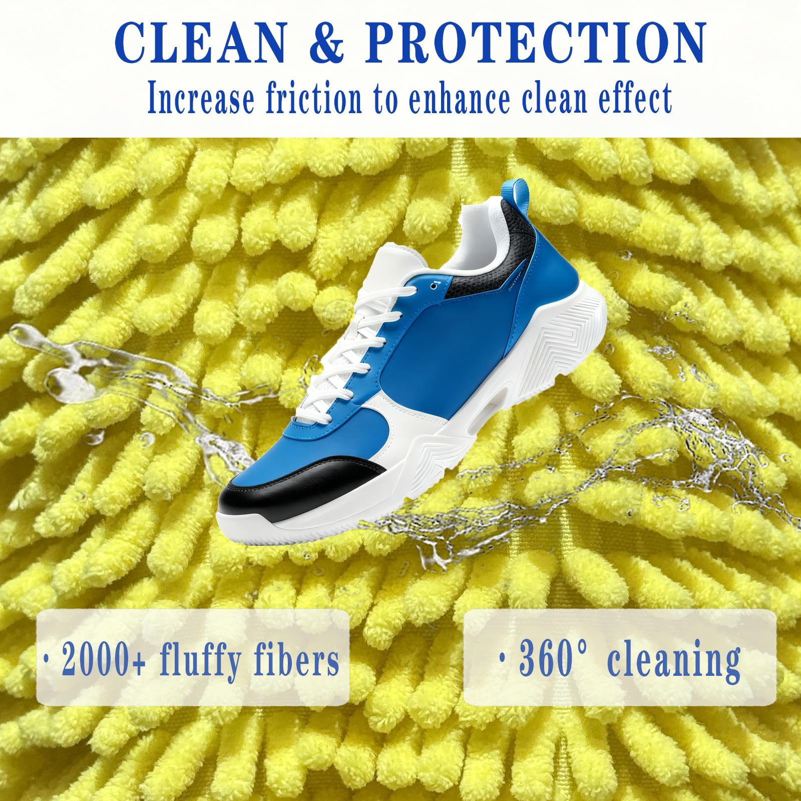 CAIMOREE Shoe Washing Machine Bag, 2pcs Laundry Shoe Bag with Self-locking Zipper for Washer and Dryer, Reusable Sneaker Bag for Gym, Tennis, Sports Shoes, Protects Shoes & Washing Machine (Yellow)