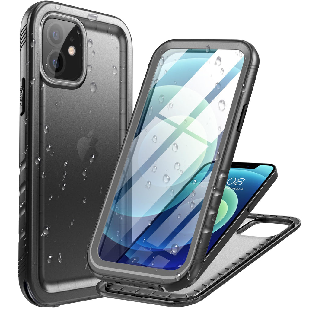 Cozycase TOP Military IP68 Waterproof Case for iPhone 12 / 12 Pro - Heavy Duty 360 Shockproof Full Body with Screen Camera Protector Double Water Dust Drop Proof Hard Rugged Tough Front Back Cover