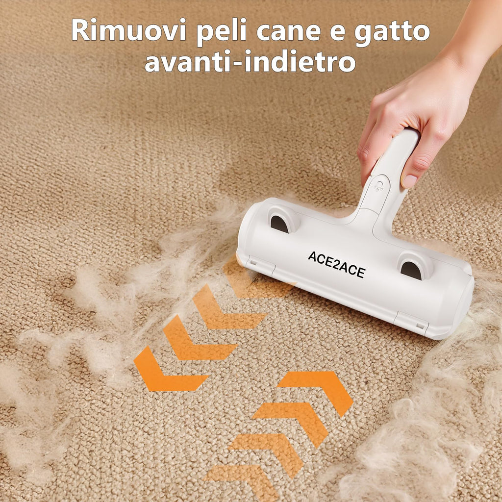ACE2ACE Spazzola Togli Peli Animali, Spazzola Peli Cane e Gatto, Leva Peli Animali Domestici, Rimuovi e Raccogli peli Animali, Riutilizzabile Rullo Spazzola per Cuccia, Tappeti, Divani, Vestiti