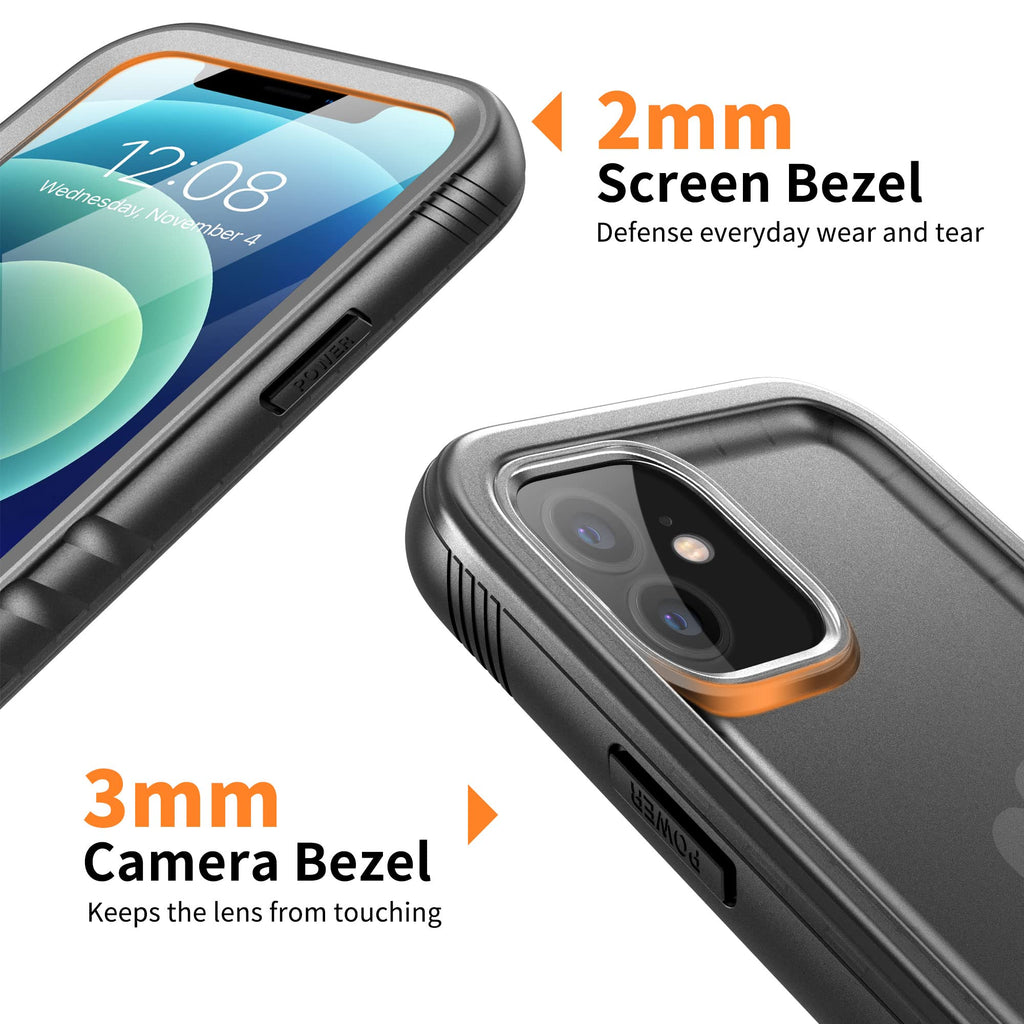 Cozycase TOP Military IP68 Waterproof Case for iPhone 12 / 12 Pro - Heavy Duty 360 Shockproof Full Body with Screen Camera Protector Double Water Dust Drop Proof Hard Rugged Tough Front Back Cover