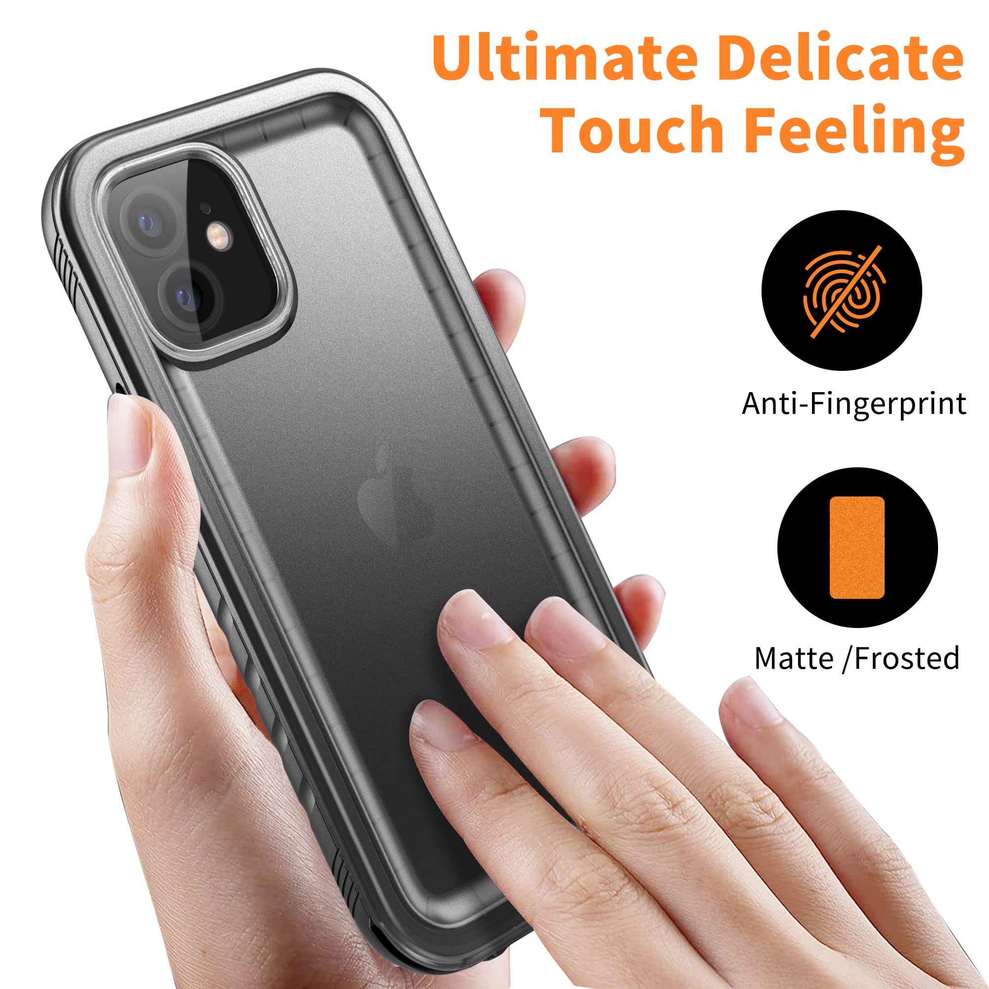 Cozycase TOP Military IP68 Waterproof Case for iPhone 12 / 12 Pro - Heavy Duty 360 Shockproof Full Body with Screen Camera Protector Double Water Dust Drop Proof Hard Rugged Tough Front Back Cover
