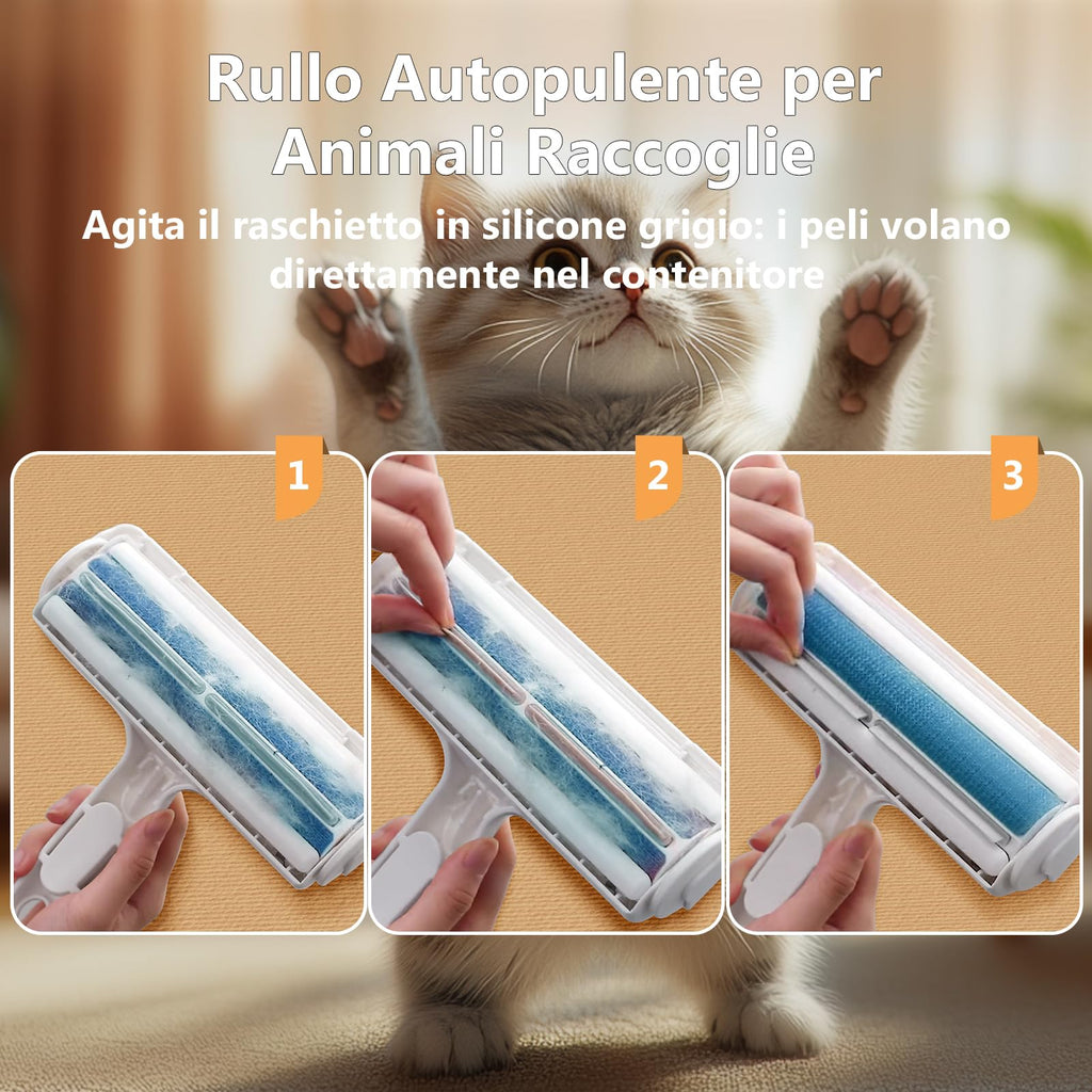 ACE2ACE Spazzola Togli Peli Animali, Spazzola Peli Cane e Gatto, Leva Peli Animali Domestici, Rimuovi e Raccogli peli Animali, Riutilizzabile Rullo Spazzola per Cuccia, Tappeti, Divani, Vestiti